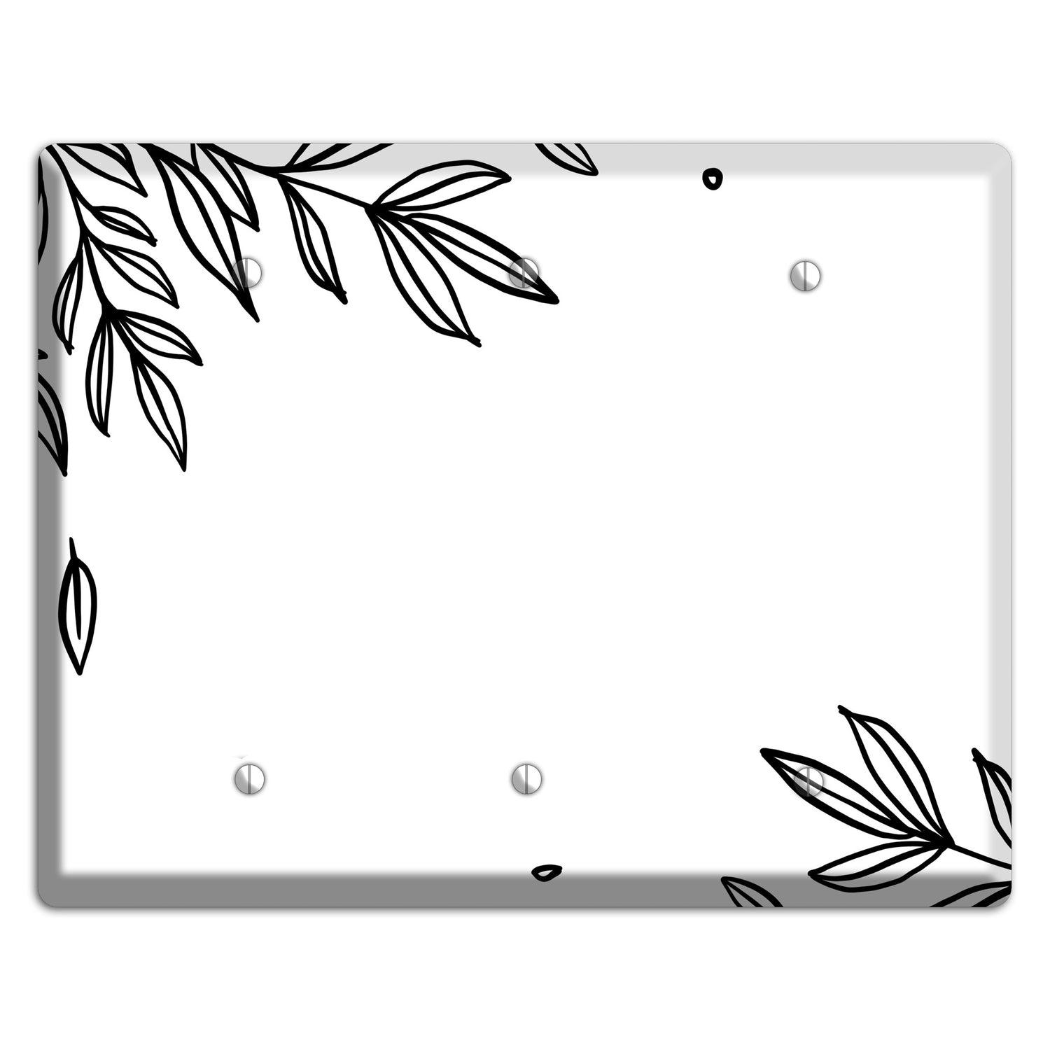 Hand-Drawn Floral 3 3 Blank Wallplate