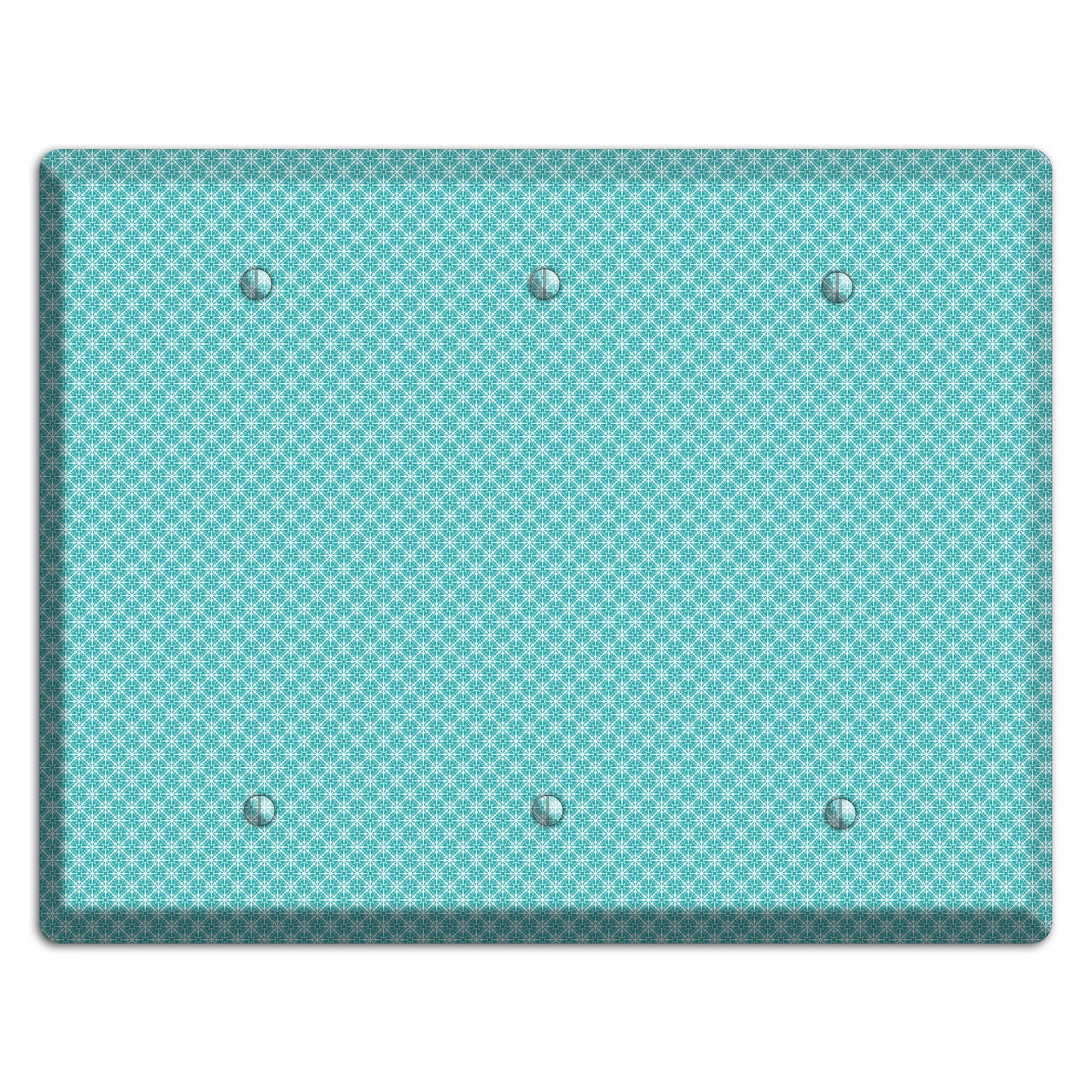 Turquoise Tiny Arabesque 3 Blank Wallplate