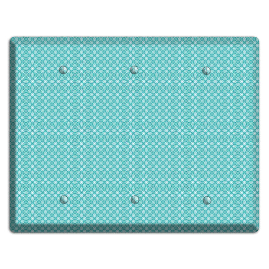 Turquoise Tiny Arabesque 3 Blank Wallplate