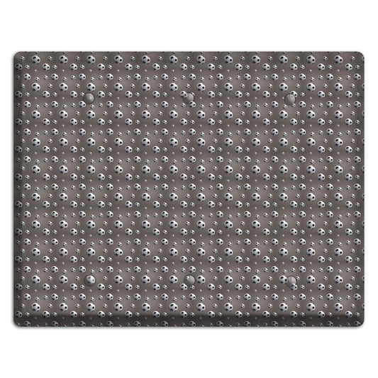 Grey with Soccer Balls 3 Blank Wallplate