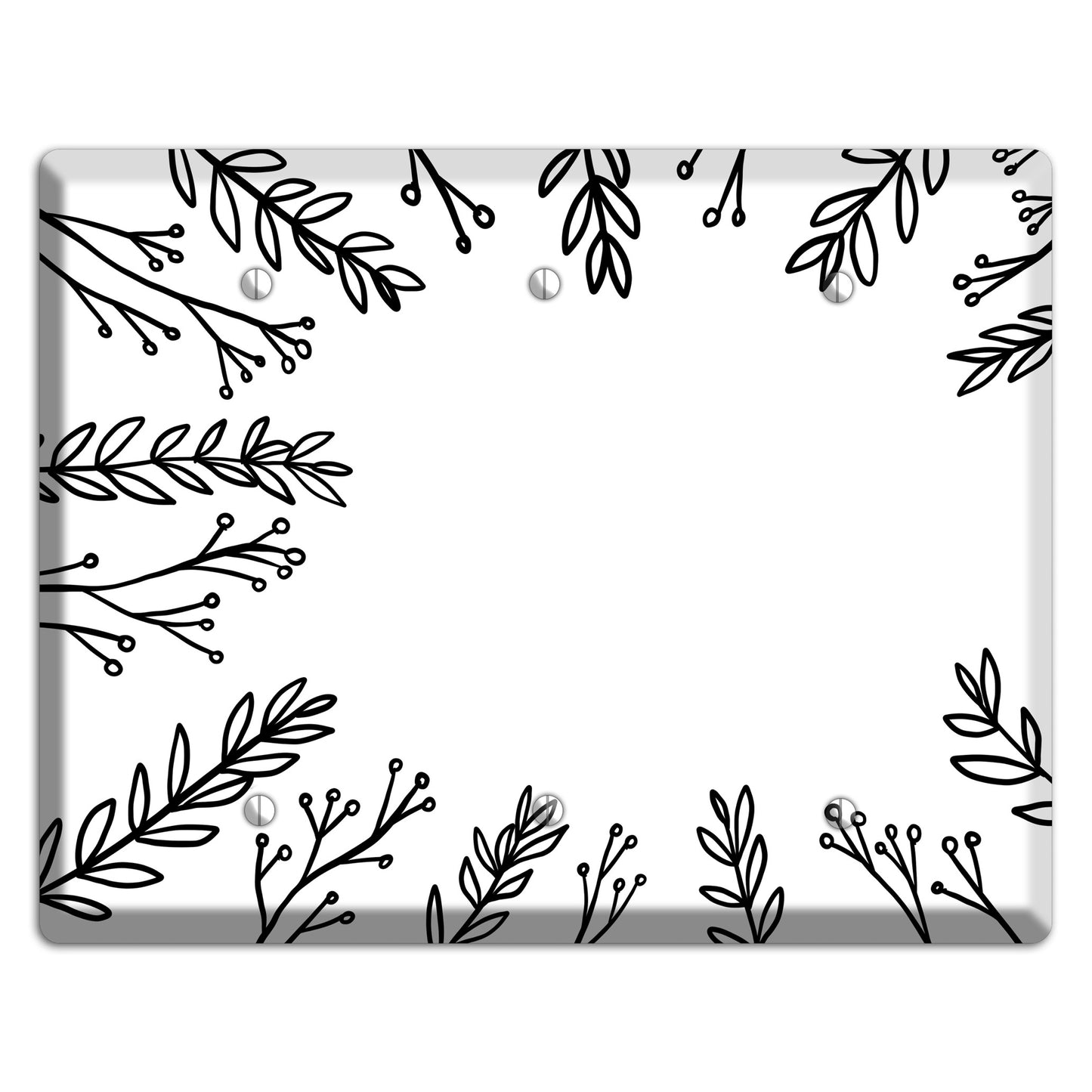 Hand-Drawn Leaves 9 3 Blank Wallplate