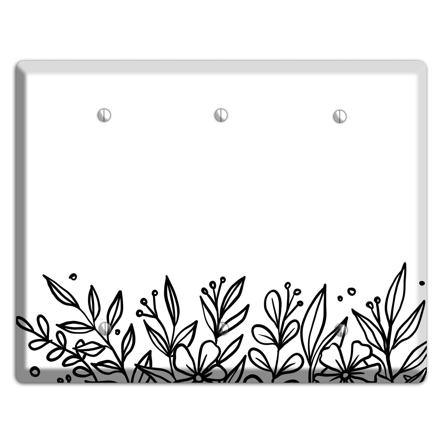 Hand-Drawn Floral 11 3 Blank Wallplate