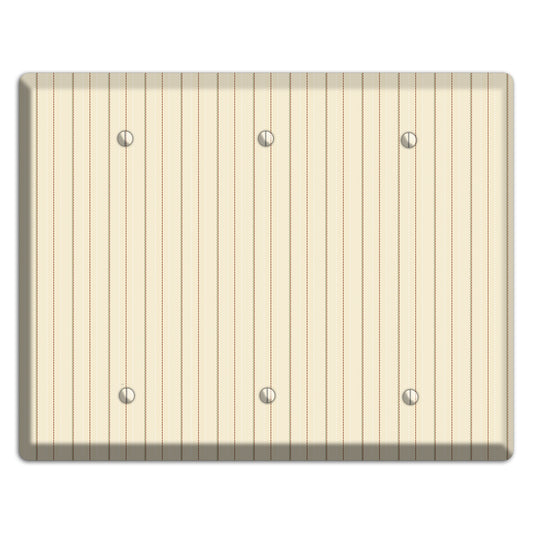 Off White Pinstripe 3 Blank Wallplate