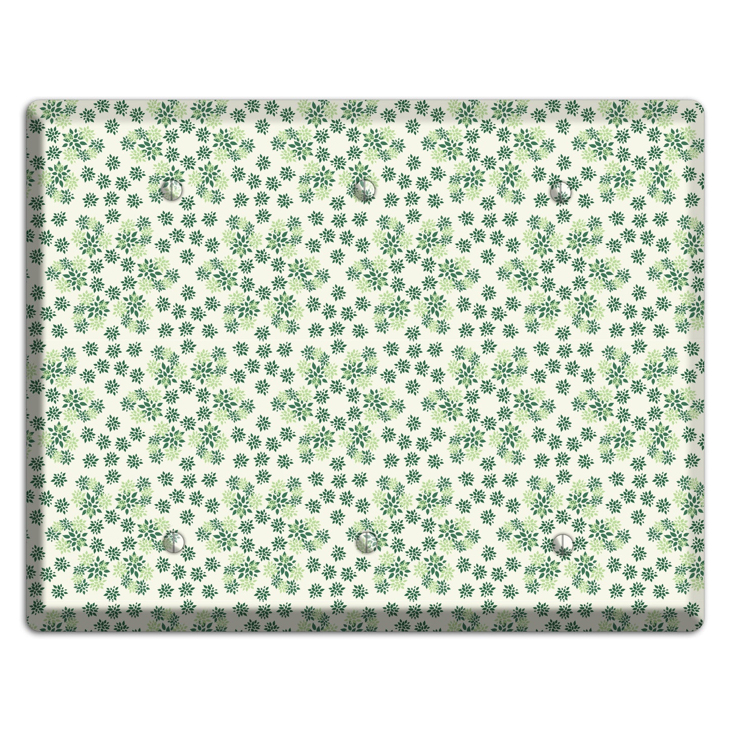 Multi Green Calico 3 Blank Wallplate