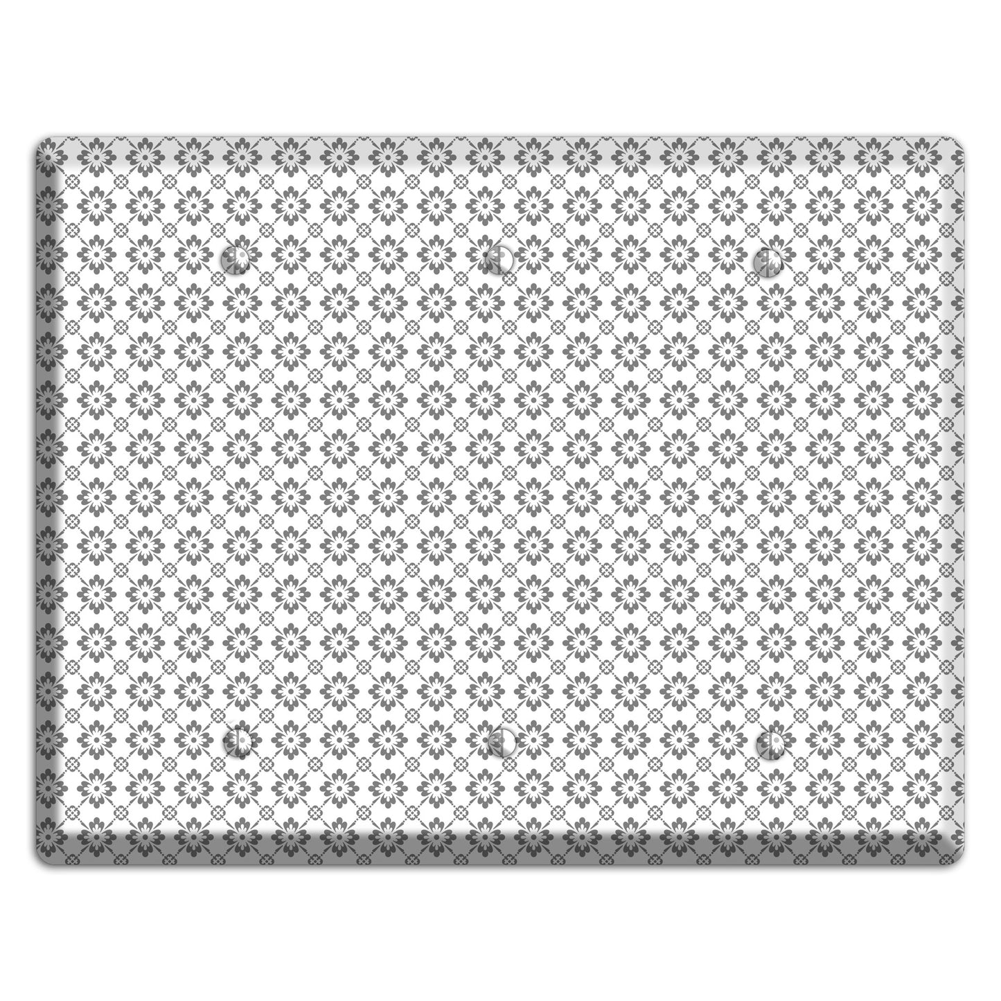 White with Grey Foulard 3 Blank Wallplate