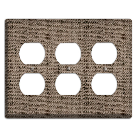 Coffee Burlap 3 Duplex Wallplate