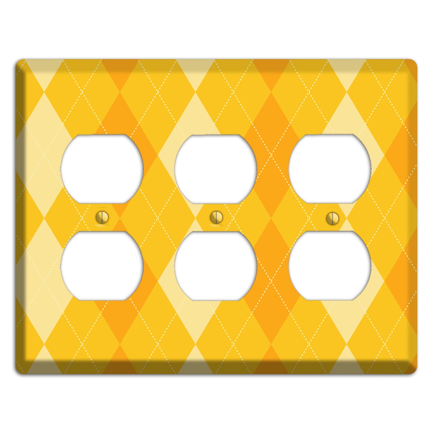 Yellow Argyle 3 Duplex Wallplate