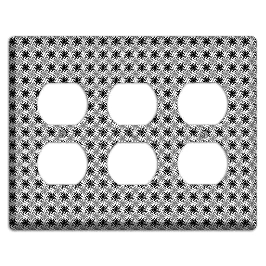 Black and Grey Sun Contour 3 Duplex Wallplate