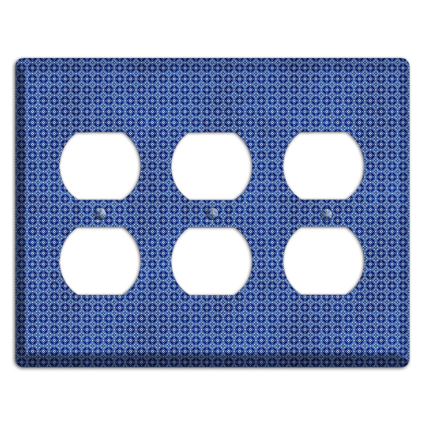 Multi Blue Arabesque 3 Duplex Wallplate