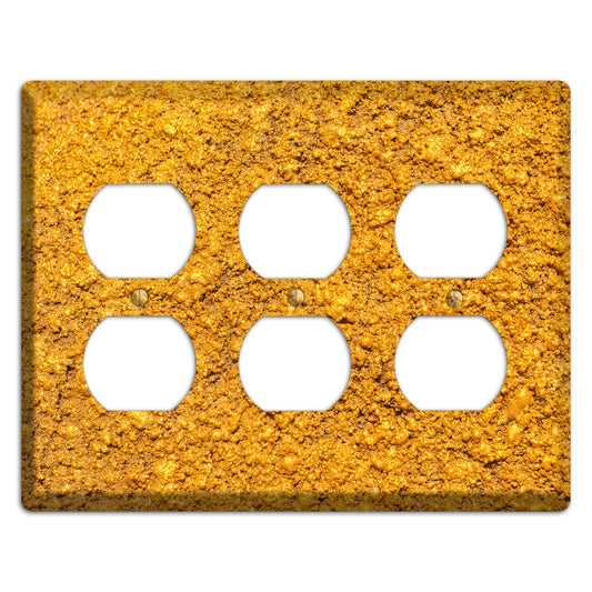 Yellow Textured Concrete 3 Duplex Wallplate