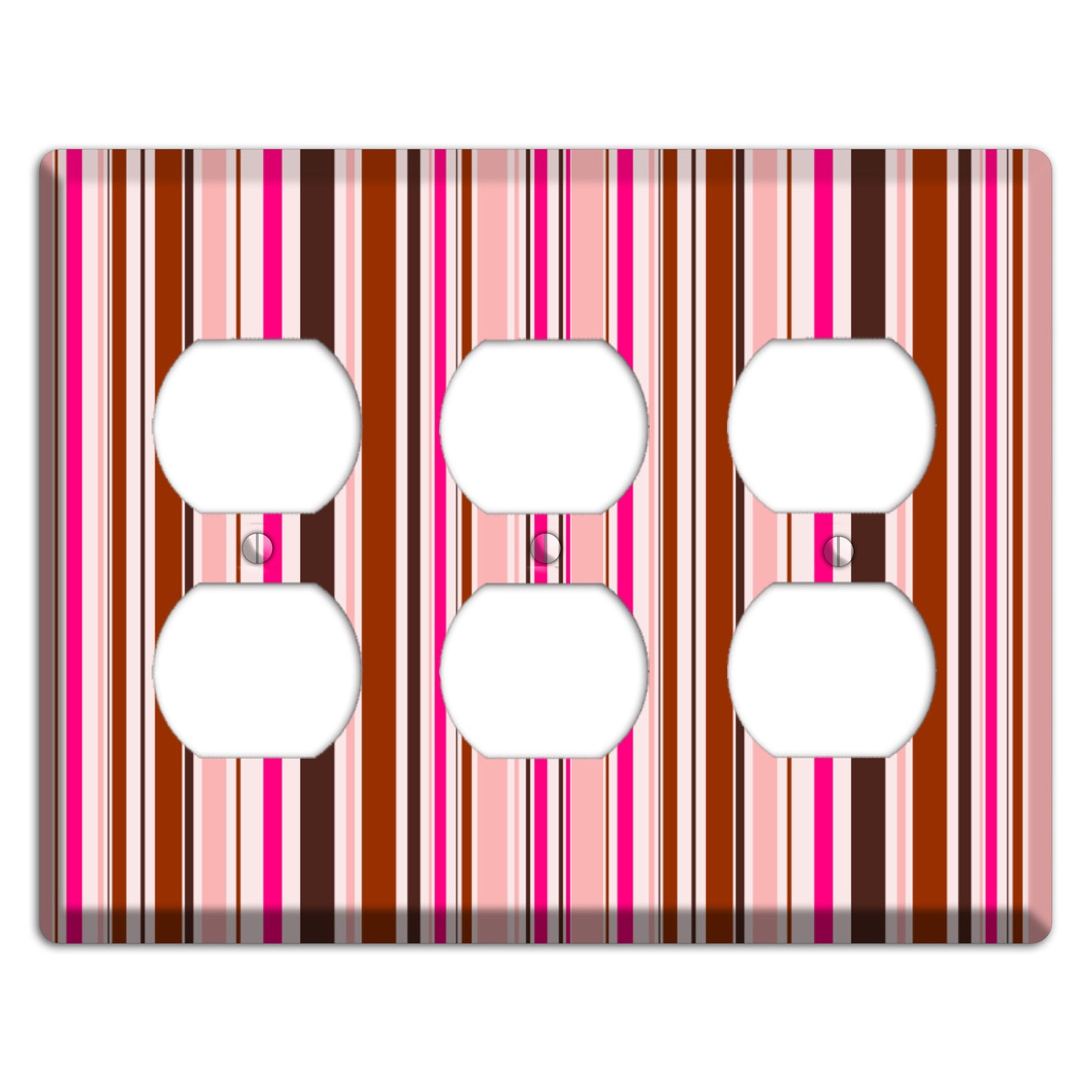 Pink Stripes 3 Duplex Wallplate