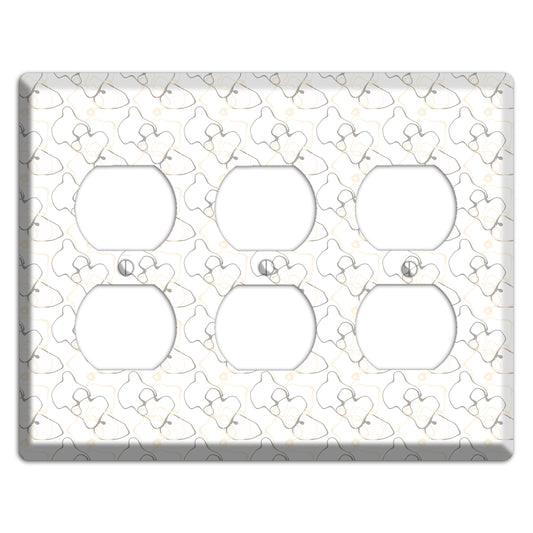 White with Irregular Circles 3 Duplex Wallplate