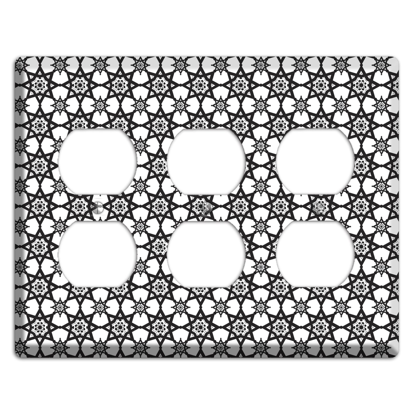 White and Black Arabesque 3 Duplex Wallplate