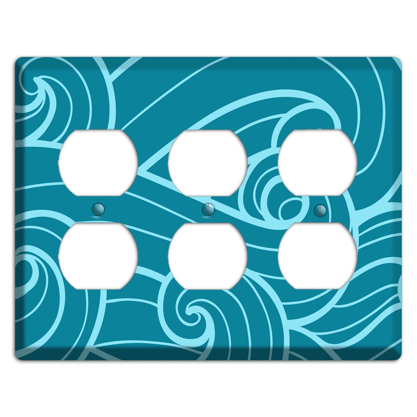 Abstract Curl Turquois 3 Duplex Wallplate