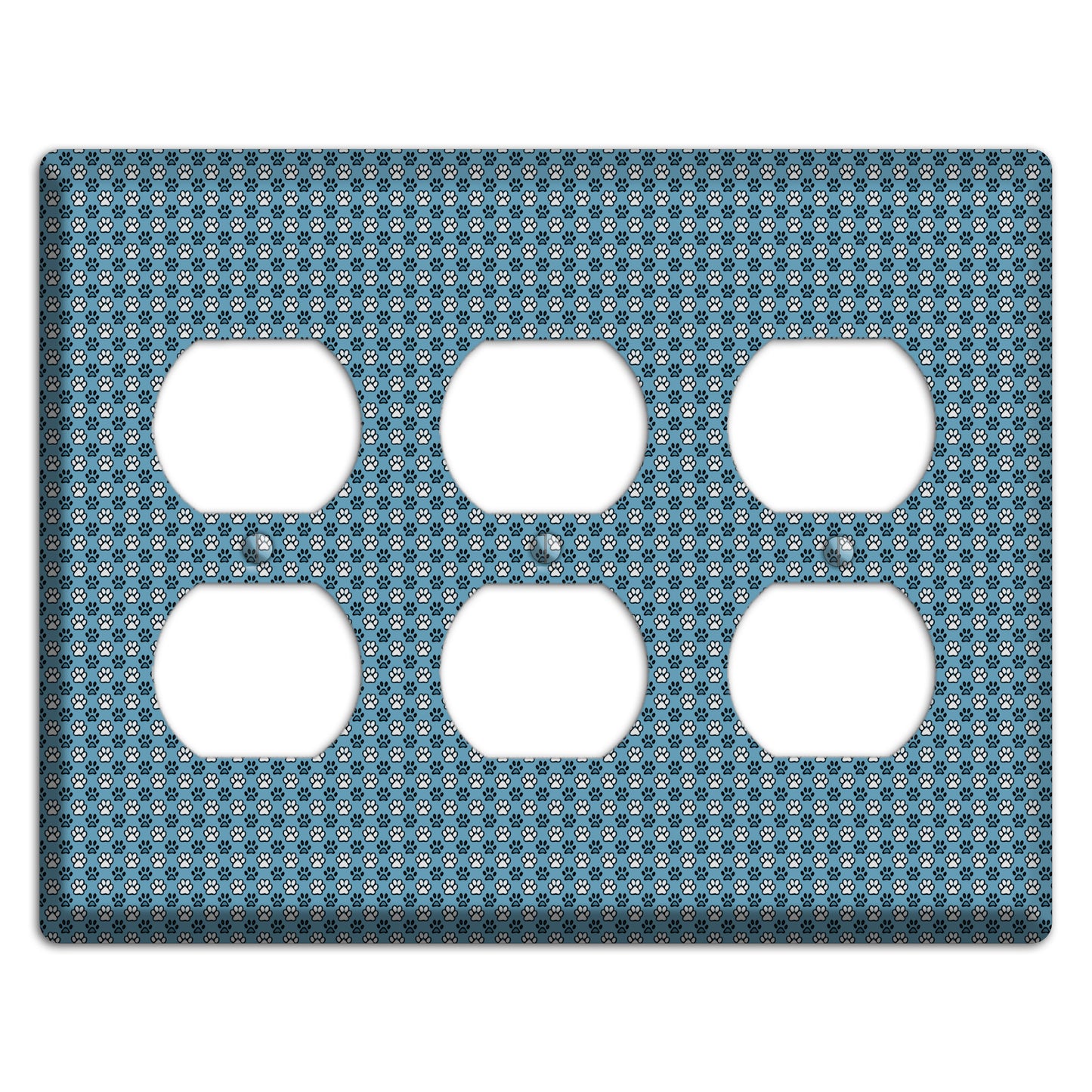 Blue Paw Prints 3 Duplex Wallplate