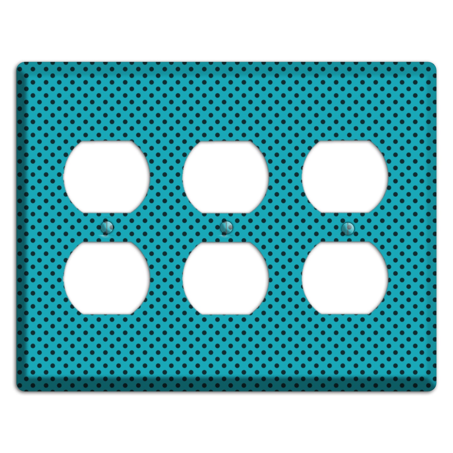 Turquoise with Polka Dots 3 Duplex Wallplate