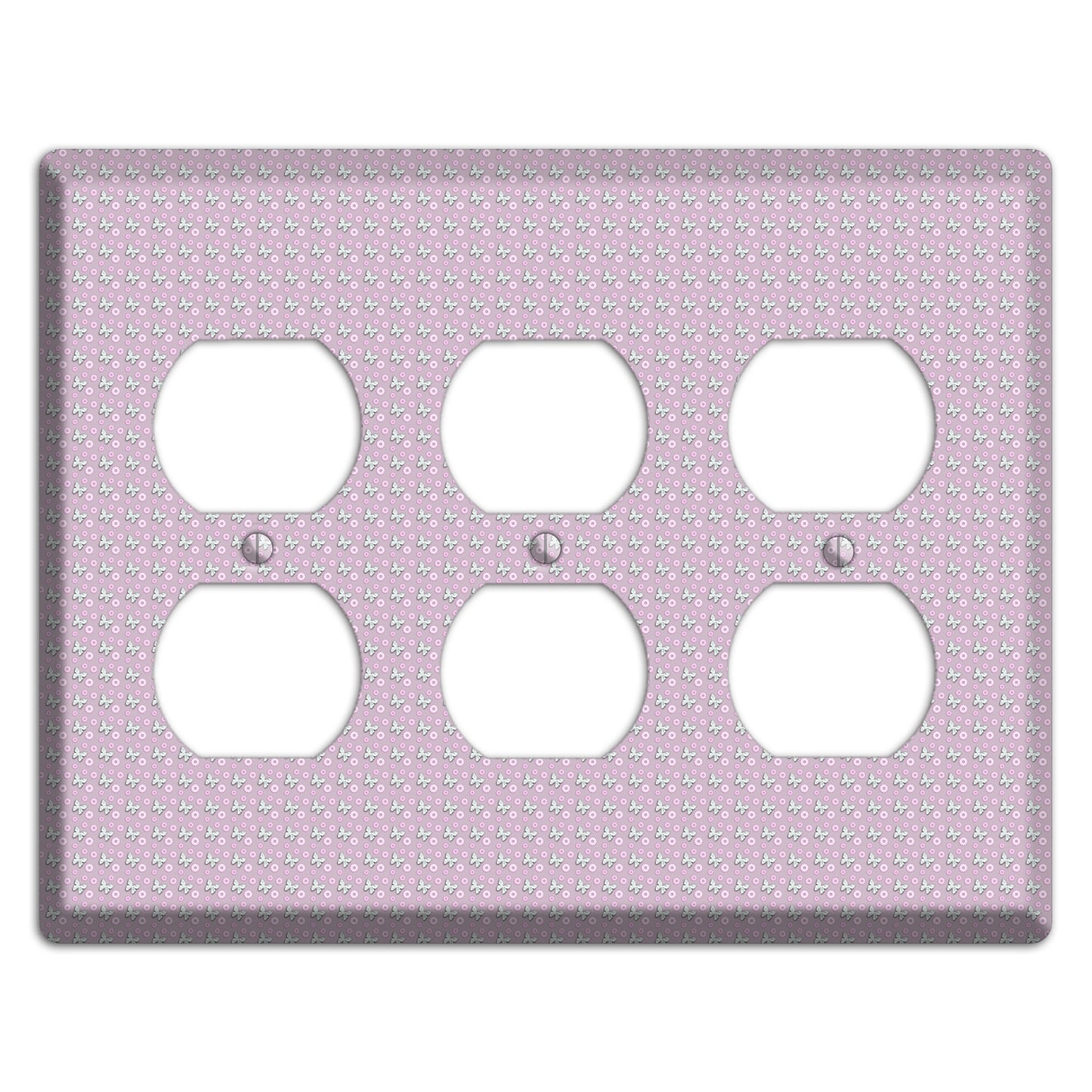 Pink with Butterflies 3 Duplex Wallplate