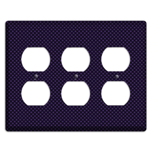 Multi Purple Geometric 3 Duplex Wallplate