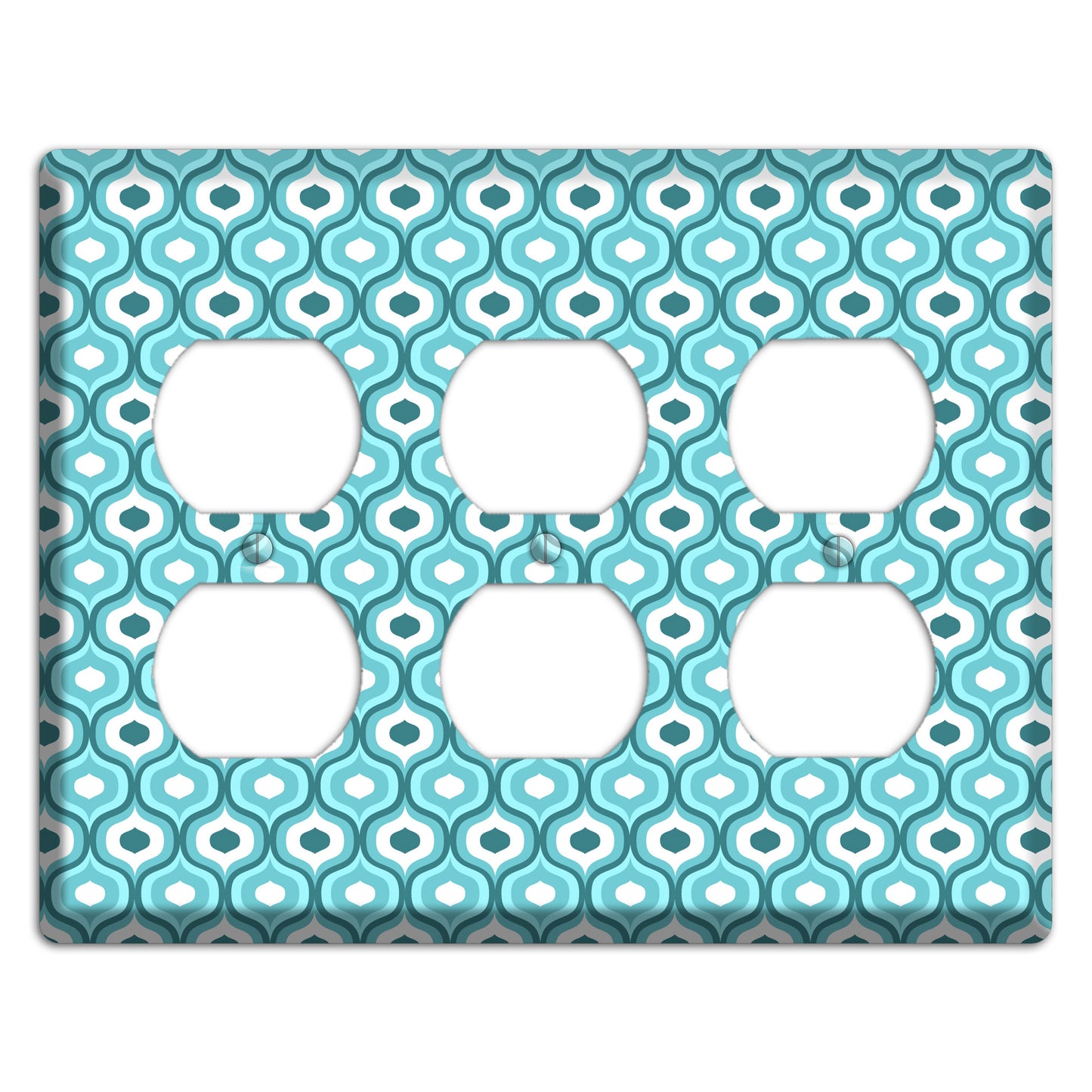 Multi Turquoise Double Scallop 2 3 Duplex Wallplate