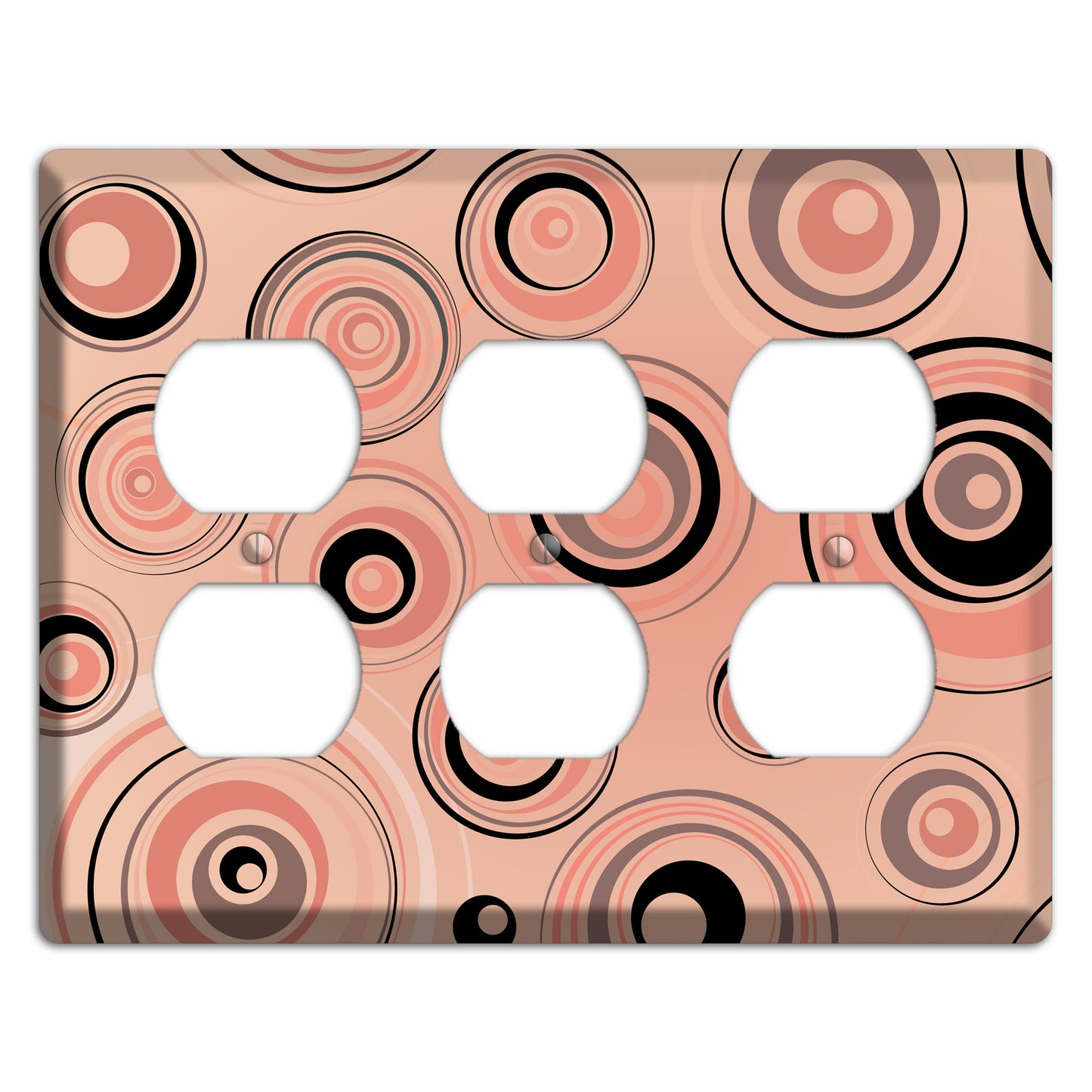 Salmon Circles 3 Duplex Wallplate