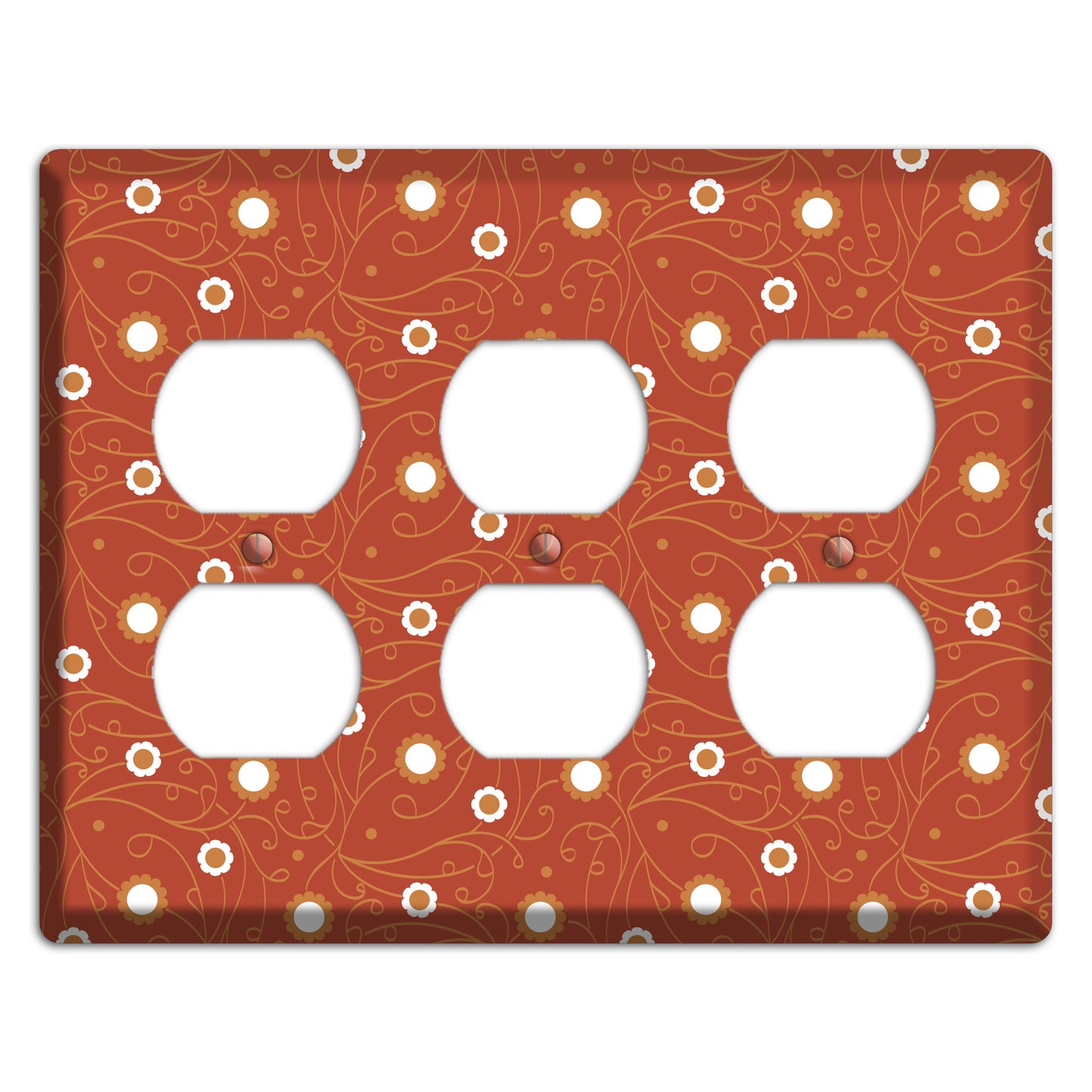 Red Vine Floral 3 Duplex Wallplate