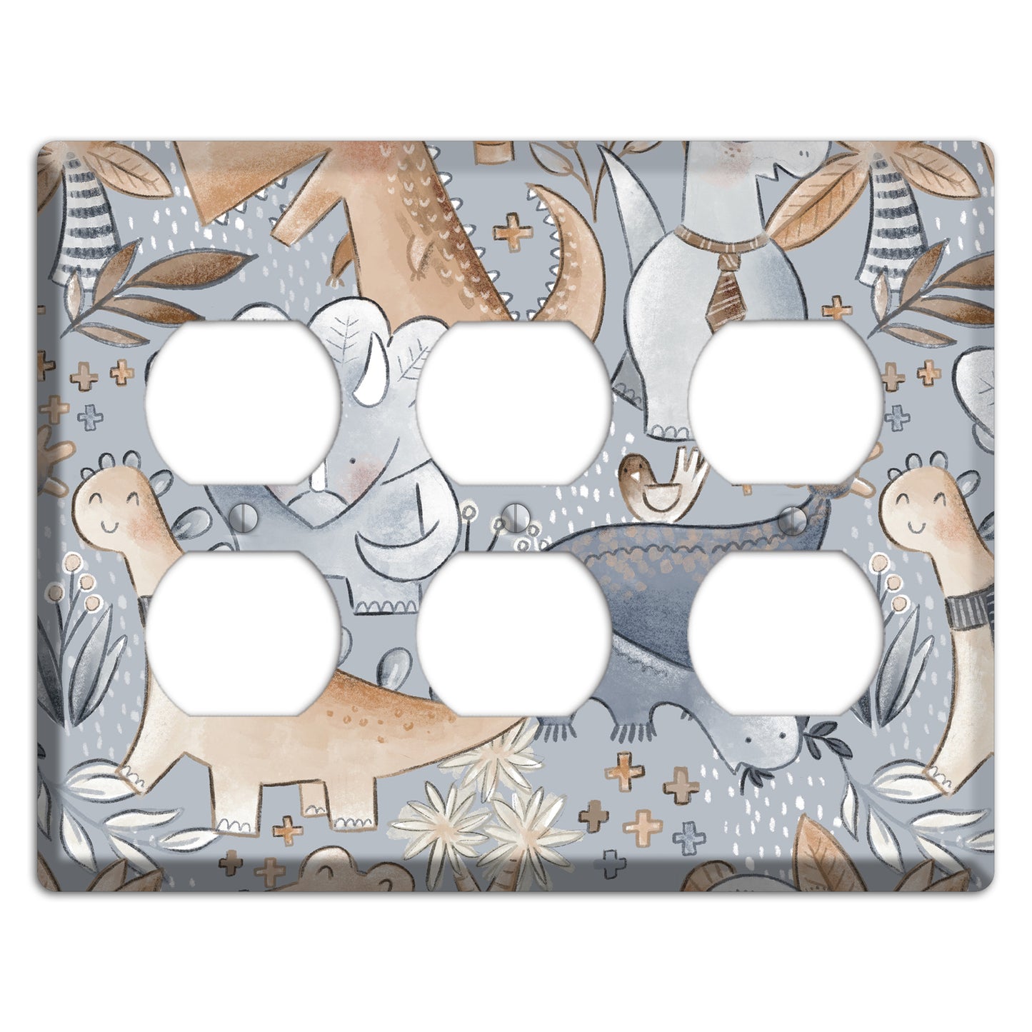 Dinosaur Friends 3 Duplex Wallplate