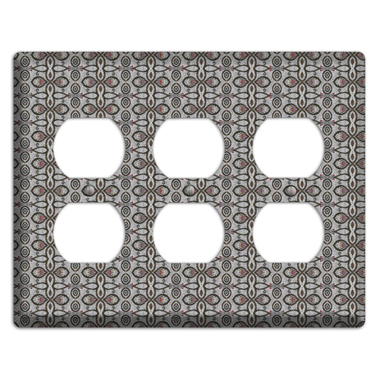 Grey Tapestry 3 Duplex Wallplate