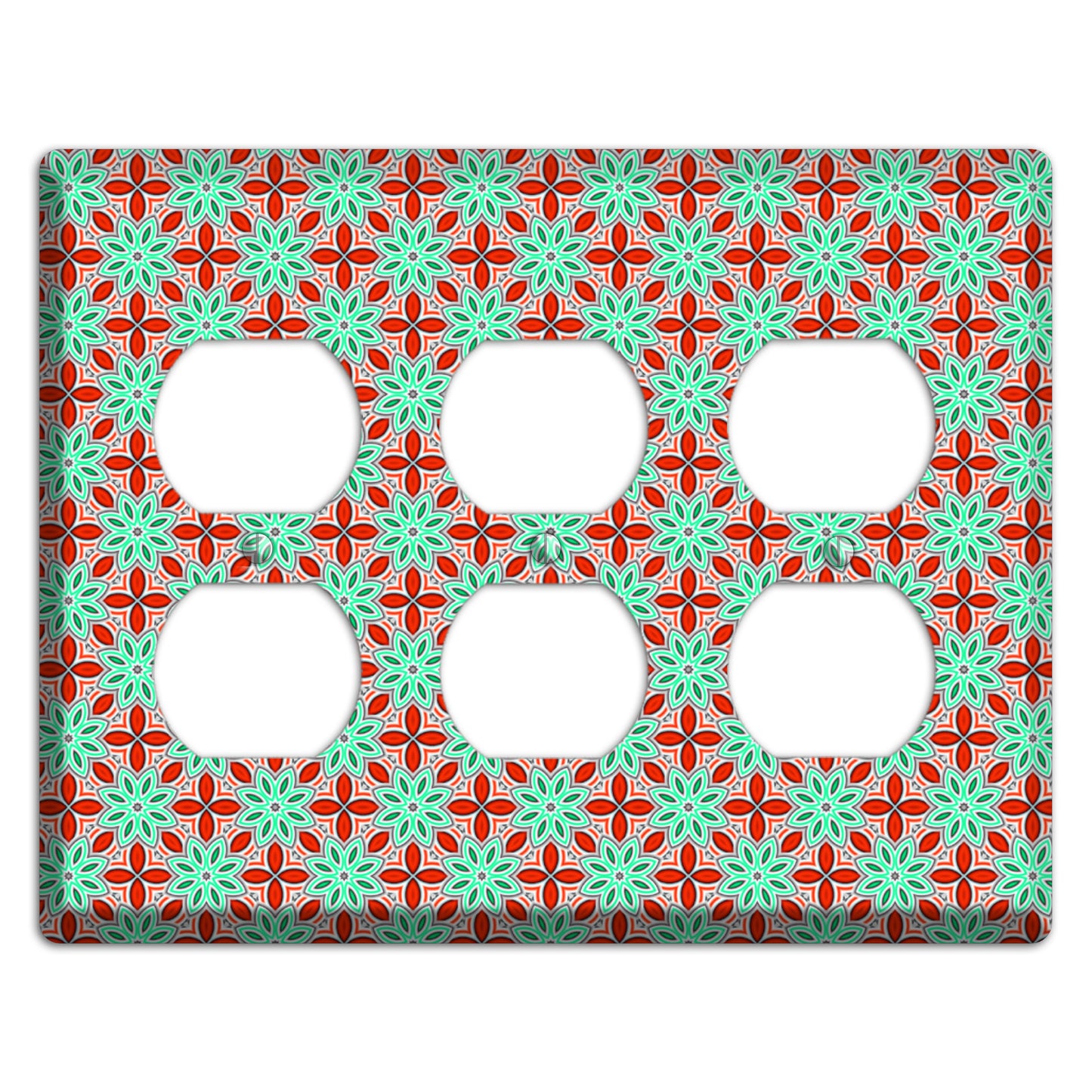 Green and Red Foulard 2 3 Duplex Wallplate