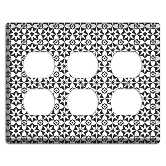 White with Black Foulard 2 3 Duplex Wallplate