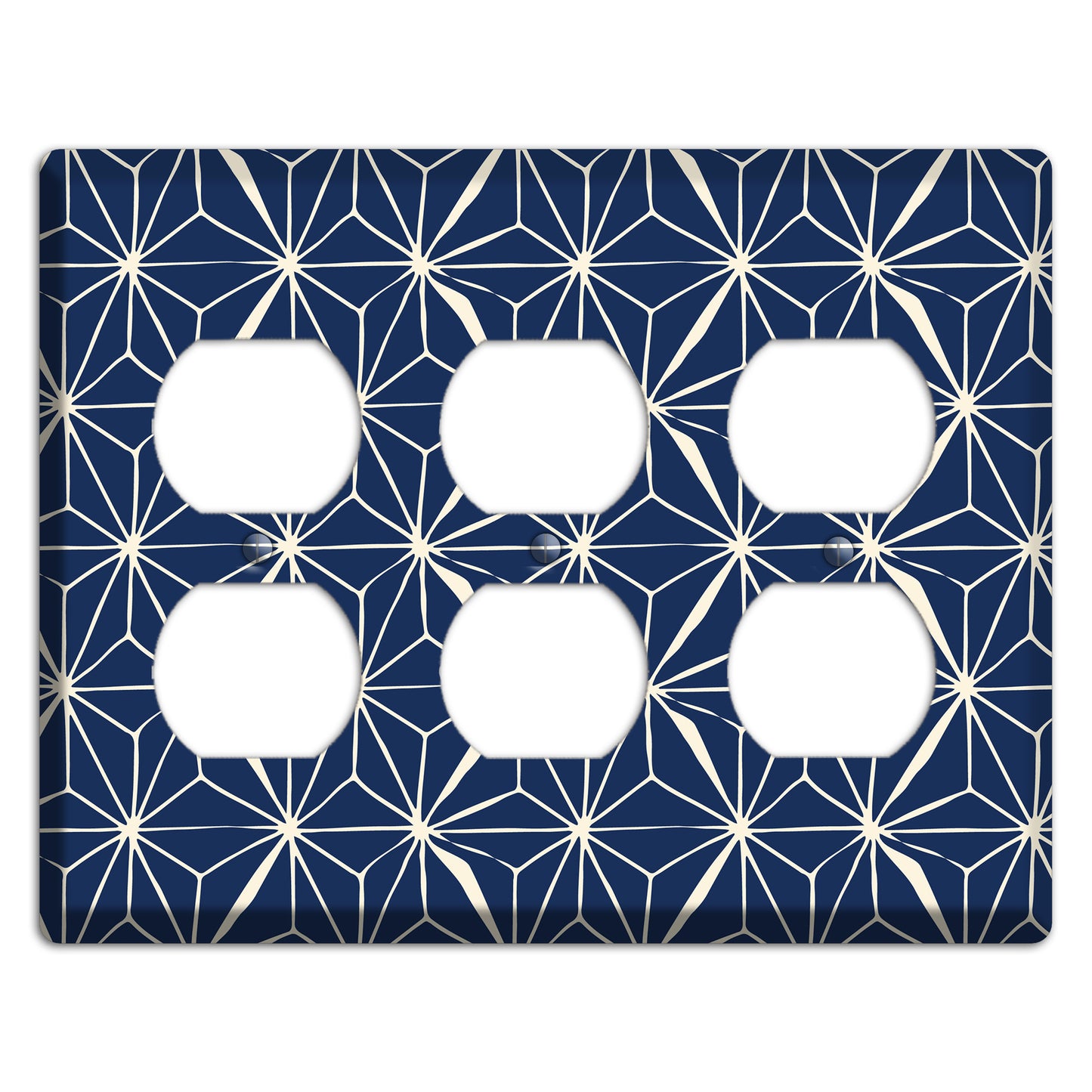 Navy Geometric Tile 3 Duplex Wallplate