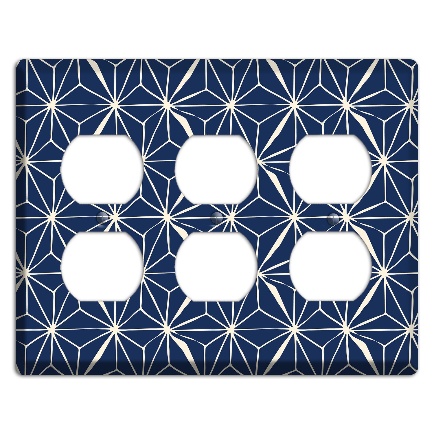 Navy Geometric Tile 3 Duplex Wallplate