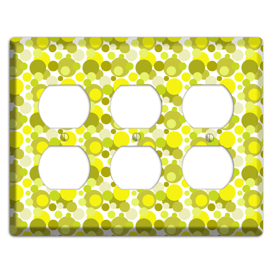 Multi Olive Bubble Dots 3 Duplex Wallplate