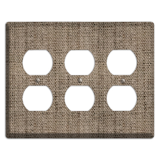 Sand Dune Burlap 3 Duplex Wallplate