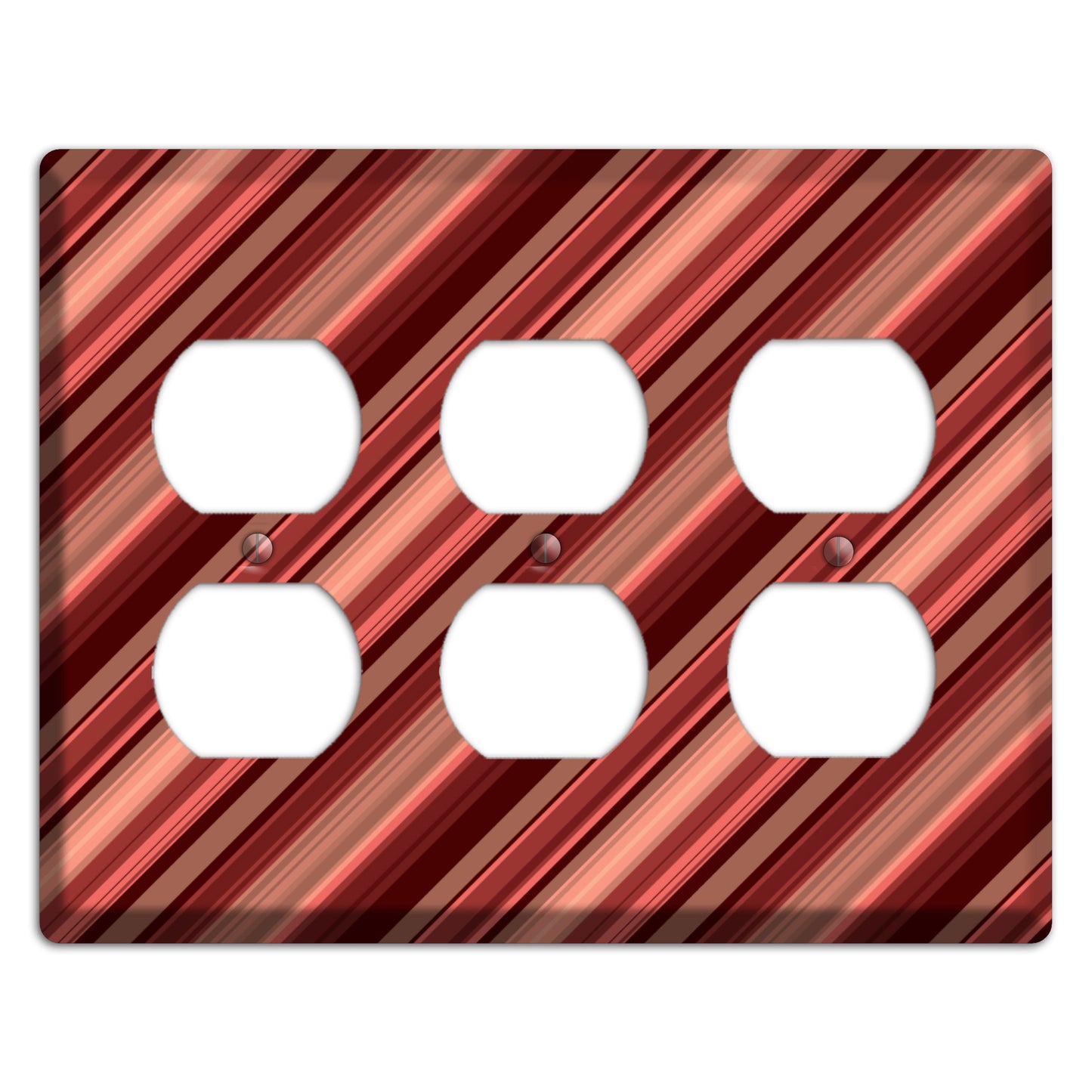 Red Stripes 3 Duplex Wallplate