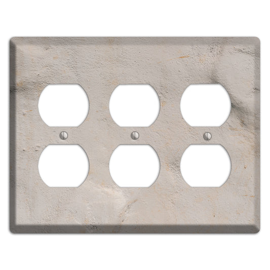 Trowled Concrete 3 Duplex Wallplate