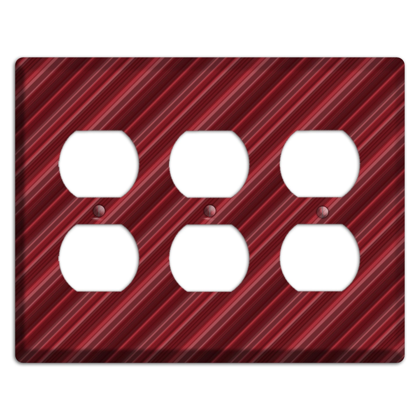 Burgundy Multi Angled Stripes 3 Duplex Wallplate