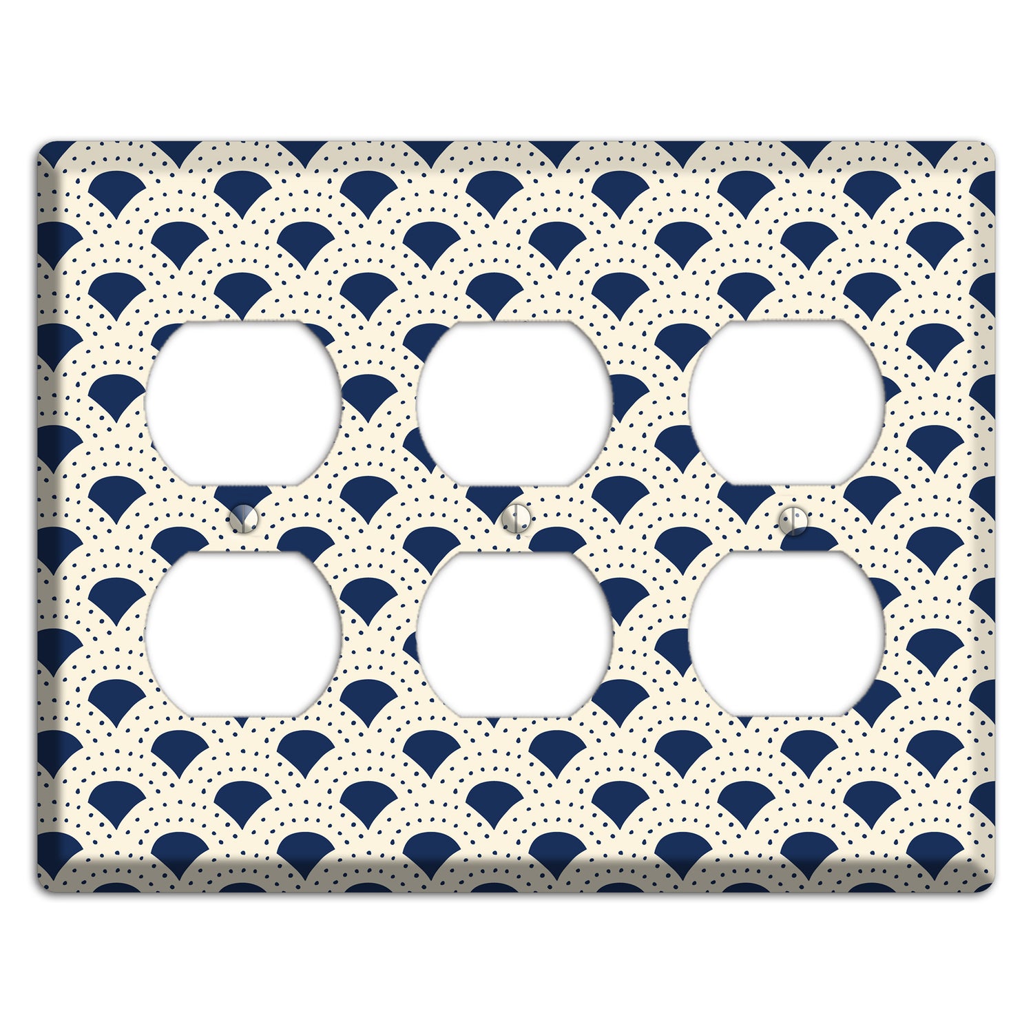 Navy Confetti Fan 3 Duplex Wallplate