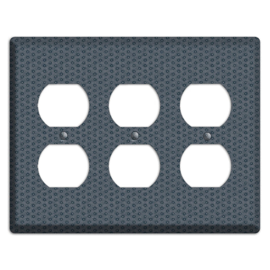 Blue Grey Foulard 3 Duplex Wallplate