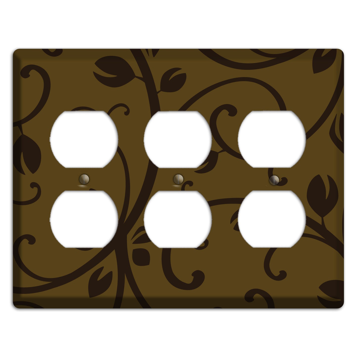 Brown Bud Sprig 3 Duplex Wallplate