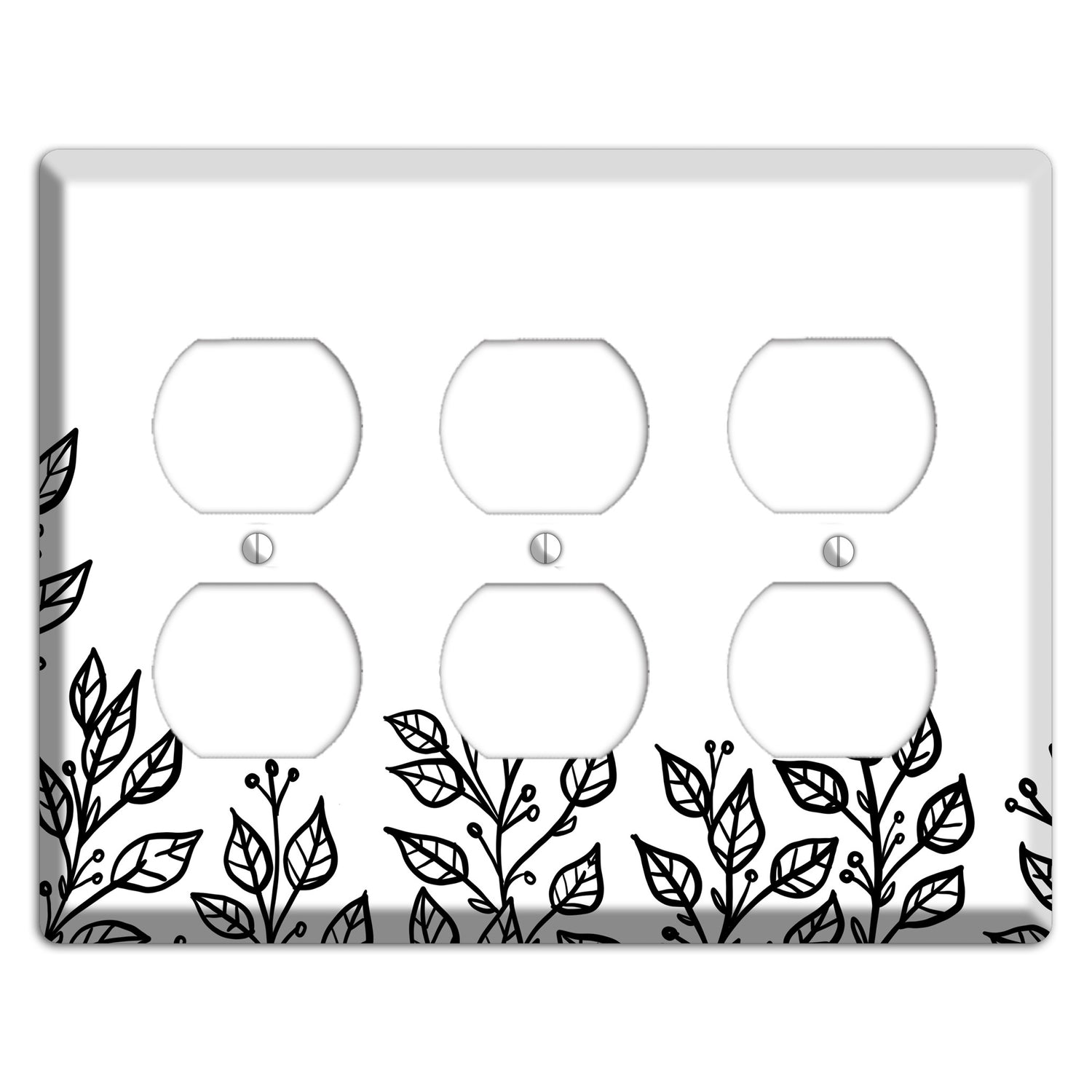 Hand-Drawn Floral 20 3 Duplex Wallplate