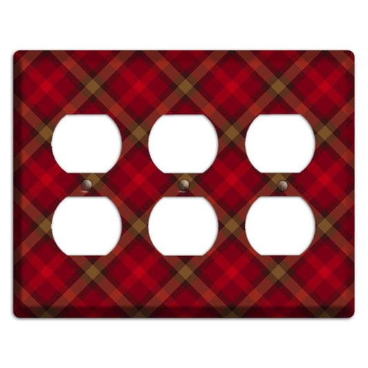 Red Tartan 3 Duplex Wallplate