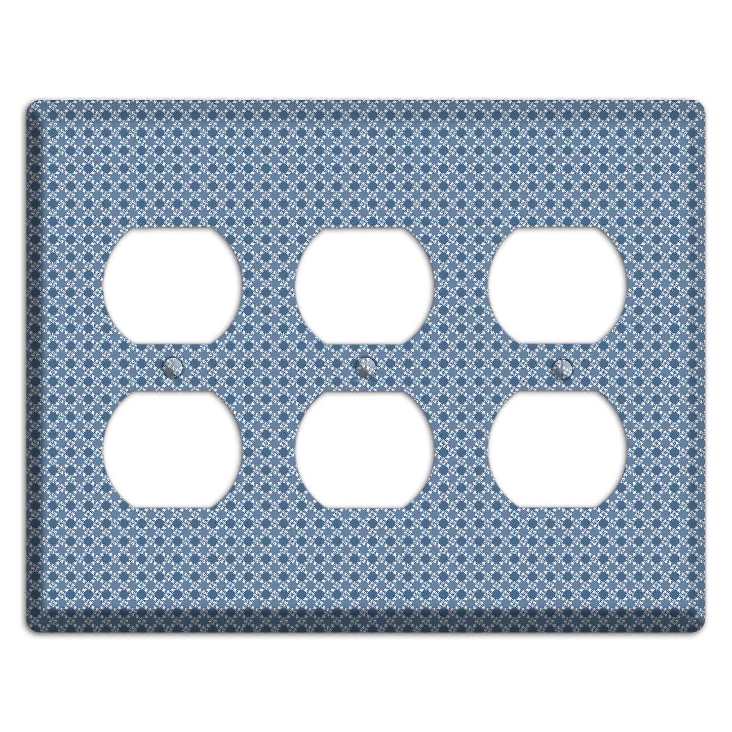 Multi Blue Checkered Foulard 3 Duplex Wallplate