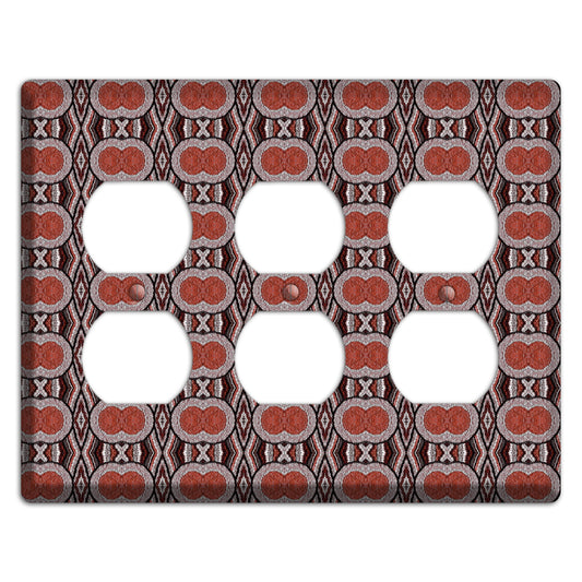 Red Tapestry 3 Duplex Wallplate