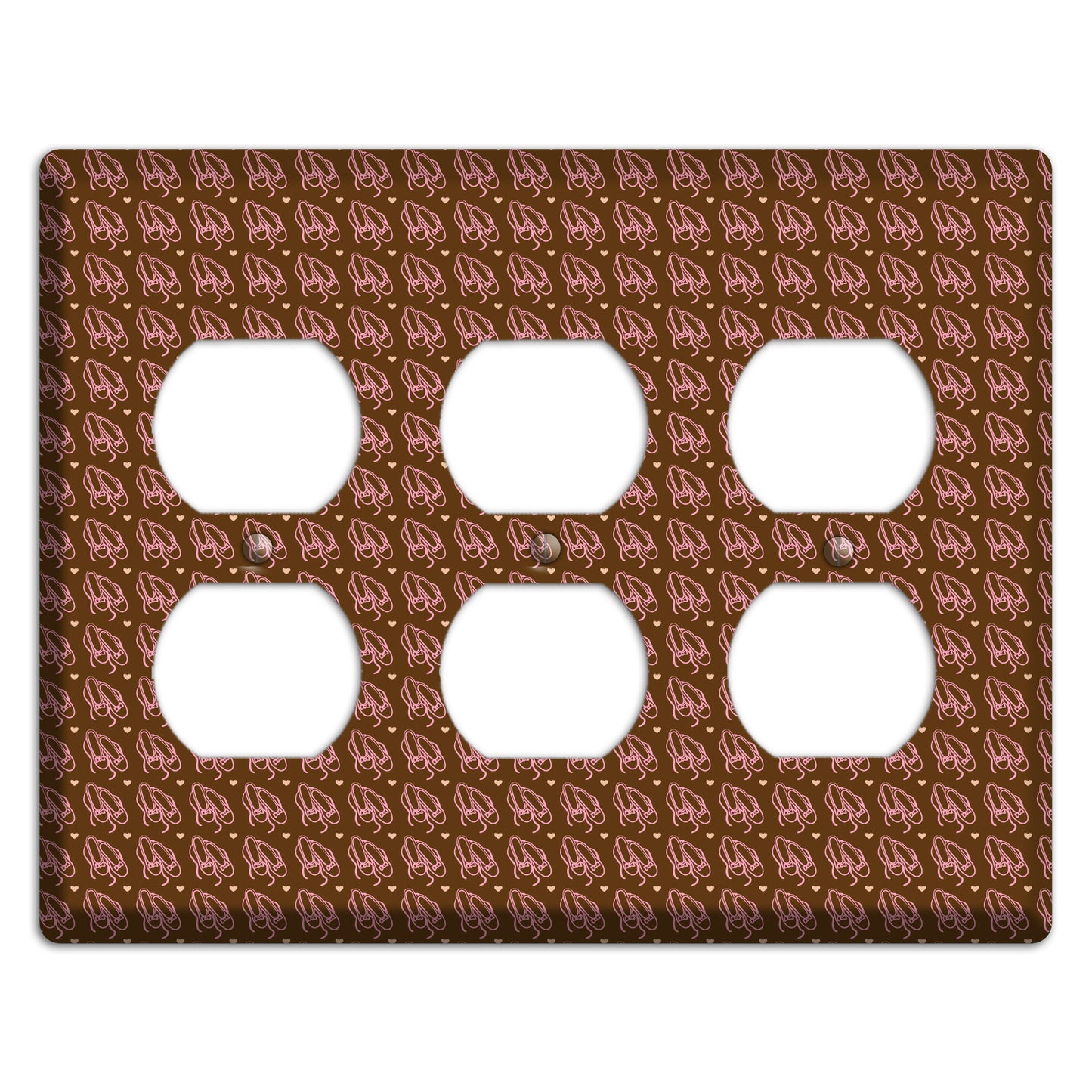 Brown with Pink Ballet Slippers 3 Duplex Wallplate