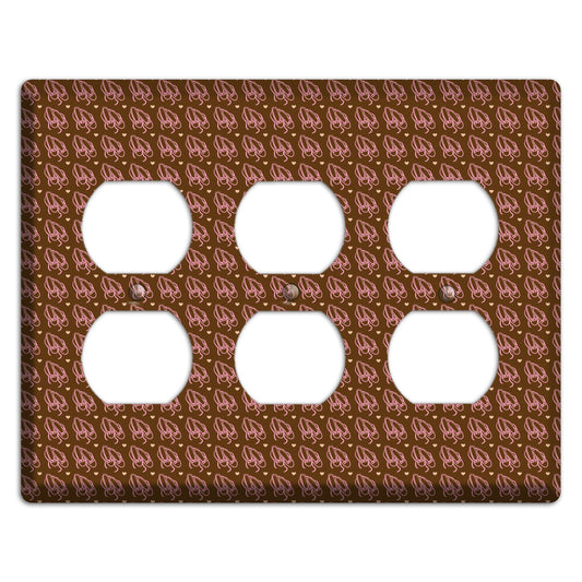 Brown with Pink Ballet Slippers 3 Duplex Wallplate