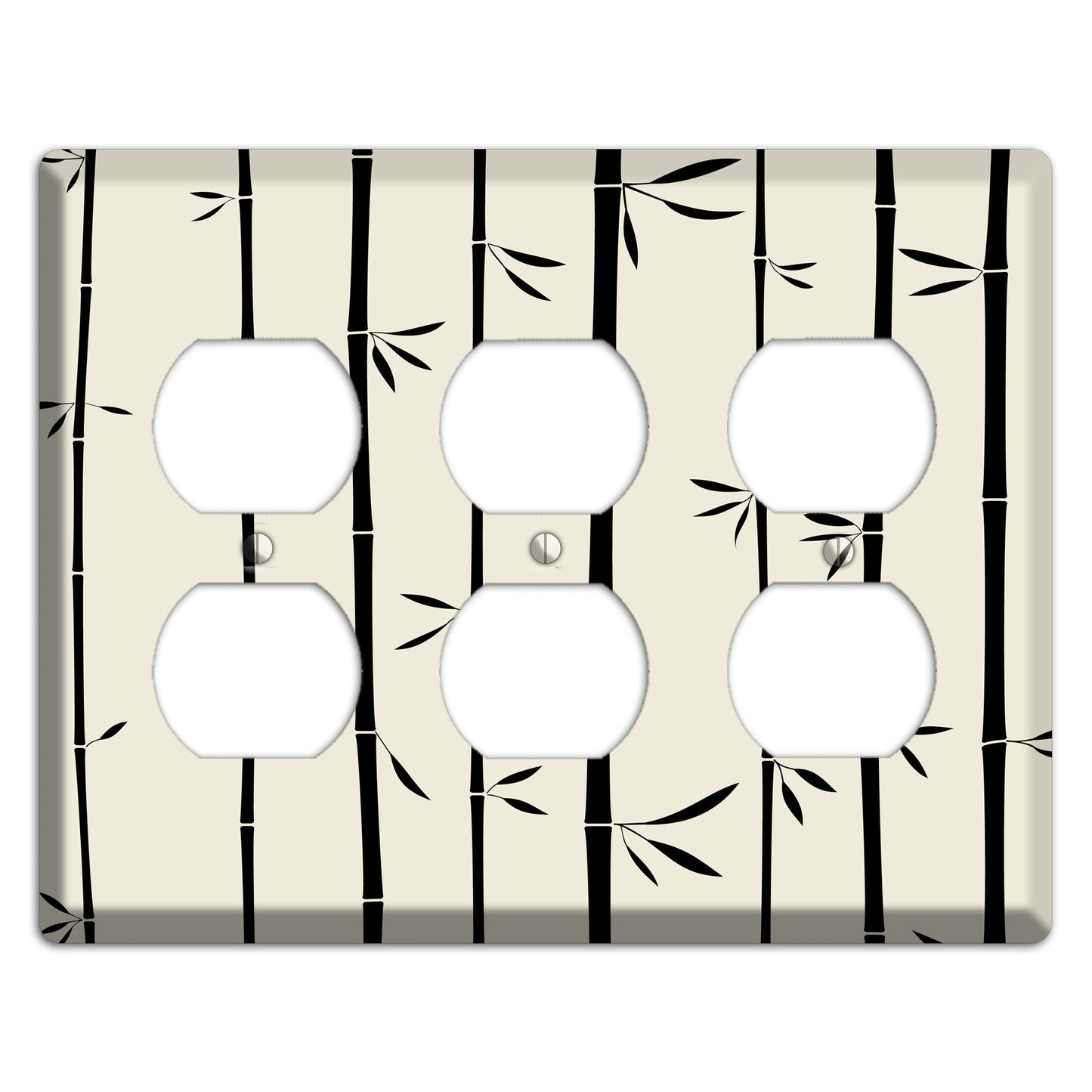 Beige Bamboo 3 Duplex Wallplate