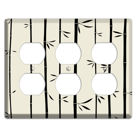 Beige Bamboo 3 Duplex Wallplate