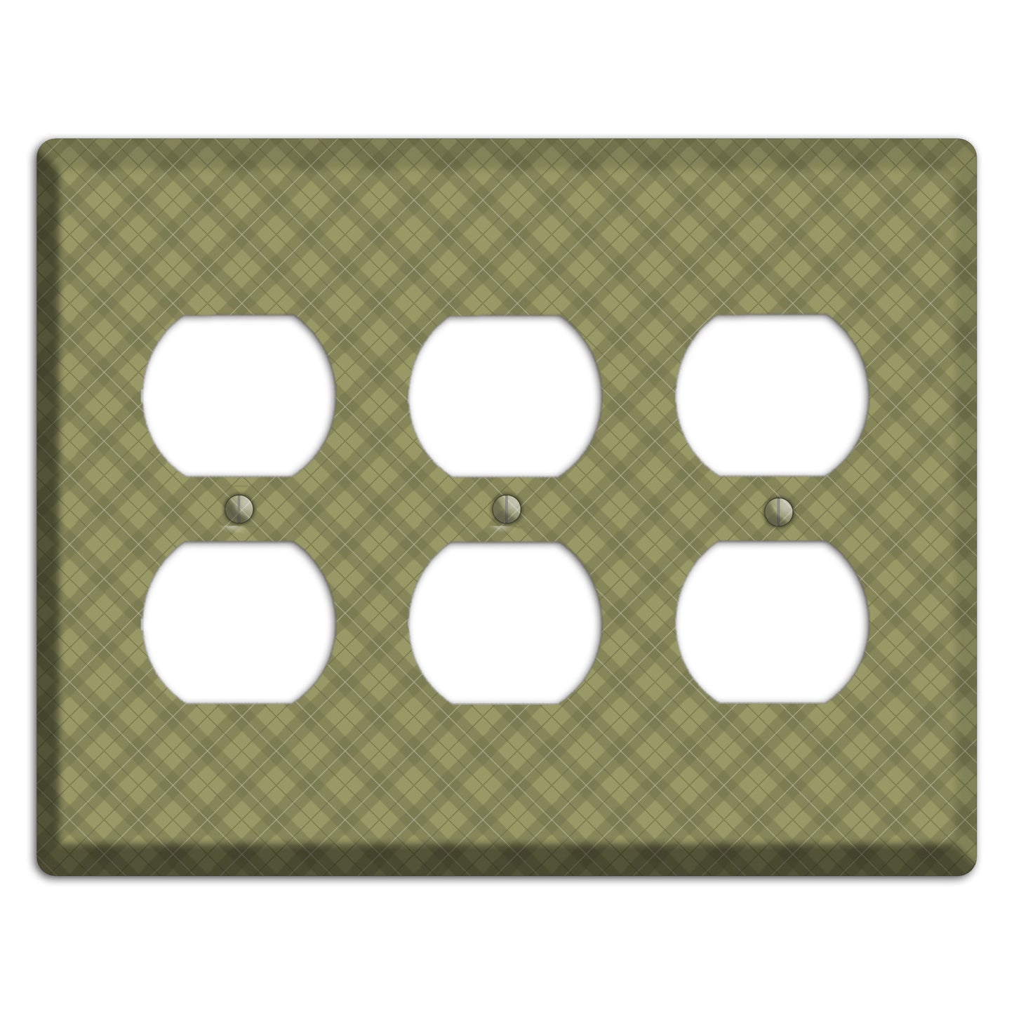 Green Plaid 3 Duplex Wallplate