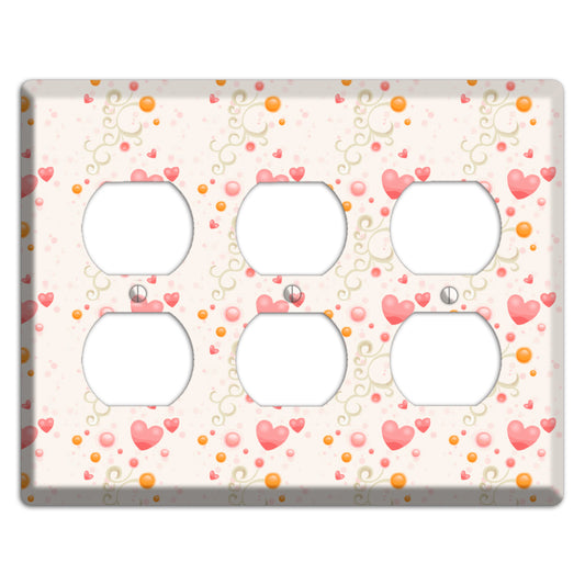 Bubbly Hearts 3 Duplex Wallplate