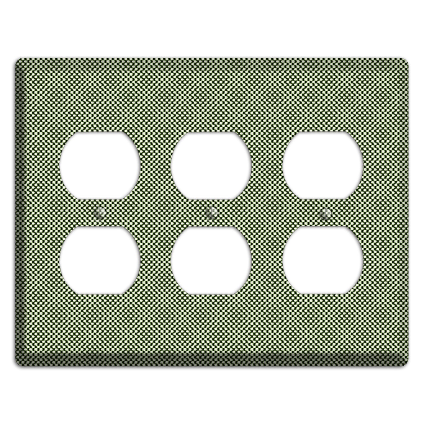 Green Tiny Check 3 Duplex Wallplate